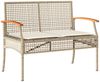 vidaXL 4-tlg. Garten-Essgruppe mit Kissen Beige Poly Rattan 3213585 Bild 5