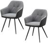 HTI-Living Esszimmerstuhl Stuhl 2er Set Wildlederoptik Anthrazit/Grau (Set, 2 St), Esszimmerstuhl Küchenstuhl Wildlederoptik Bild 5