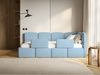Selsey 'Cloudy' Kinderbett 120 cm, Bettkasten, 2x Rausfallschutz, Velours, rechts, Hellblau Bild 2