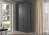 Rauch Möbel Lagoa, Kleiderschrank, Garderobe für Schlafzimmer, Kinderzimmer, Jugendzimmer 4-türig, 2 Schubladen, mit Zubehör Premium, Farbe Grau metallic, Schwarz, Breite 91 Bild 2