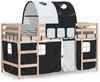 vidaXL Kinderhochbett mit Tunnel Weiß & Schwarz 90x190 cm Kiefernholz 3207000 Bild 3