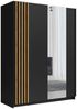 INOSIGN Kleiderschrank Kleiderschrank Charisy mit 4 Einlegeböden und Kleiderstange Garderobe mit 2 Schwebetüren und Lamellen, B/H/T 200/198,5/62 cm Bild 3