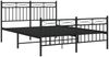 vidaXL Bettgestell mit Kopf- und Fußteil, Metall, Schwarz, 135x190 cm Bild 4