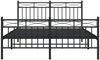 vidaXL Bettgestell mit Kopf- und Fußteil, Metall, Schwarz, 135x190 cm Bild 5