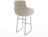 Barstuhl Luan-Flex Webstoff Soft Beige Kufengestell Metall Schwarz Bild 5