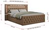 Boxspringbett, Stauraumbett mit Bettkasten, LED - GOLD-9 - 140x200cm - Braun Kunstleder - H3 Bild 5