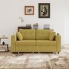 2-Sitzer-Sofa 172 x 75 x 82 cm mit USB-Anschlüssen, 2 Schubladen und Getränkehaltern, Chenille in Senfgelb Bild 2