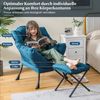 Sessel mit Hocker & Armlehnen & Seitentasche & Fußstütze Relaxsessel Ohrensessel Blau Bild 3
