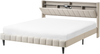 Bett mit LED Stoff BEAULIEU 180 x 200 cm mit Stauraum mit USB-Anschluss Beige Bild 4
