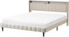 Bett mit LED Stoff BEAULIEU 180 x 200 cm mit Stauraum mit USB-Anschluss Beige Bild 1