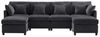 Merax Ecksofa U-förmiges Sofa aus Chenille-Stoff, 1 Teile, Modulares Couch Chenille-Sofa mit 2 abnehmbarem Fußhocker und 6 Kissen Bild 4
