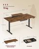 VASAGLE Höhenverstellbarer Schreibtisch, 160 x 80 cm, flexibel montierbarer Monitorständer, Schublade, USB-C-Anschluss, Erinnerung bei langem Sitzen, für Büro, vintagebraun Bild 5