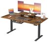 VASAGLE Höhenverstellbarer Schreibtisch, 160 x 80 cm, flexibel montierbarer Monitorständer, Schublade, USB-C-Anschluss, Erinnerung bei langem Sitzen, für Büro, vintagebraun Bild 2