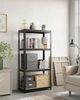 Songmics Standregal, Bücherregal, Schwerlastregal, Kellerregal, Lagerregal, verstellbar, 40 x 80 x 160 cm, bis 520 kg belastbar, für Küche, Wohnzimmer, Greige-Schwarz Bild 5