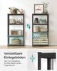 Songmics Standregal, Bücherregal, Schwerlastregal, Kellerregal, Lagerregal, verstellbar, 40 x 80 x 160 cm, bis 520 kg belastbar, für Küche, Wohnzimmer, Greige-Schwarz Bild 4