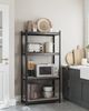 Songmics Standregal, Bücherregal, Schwerlastregal, Kellerregal, Lagerregal, verstellbar, 40 x 80 x 160 cm, bis 520 kg belastbar, für Küche, Wohnzimmer, Greige-Schwarz Bild 2