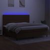 Boxspringbett mit Matratze & LED Stoff Dunkelbraun 200x200 cm, Härtegrad: H2 [3134984] Bild 4