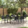 vidaXL Garten Essgruppe 7 pcs Schwarz PE-Rattan 3379083 Bild 1