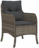 vidaXL 3-tlg. Garten-Essgruppe mit Kissen Grau Poly Rattan 3211948 Bild 3