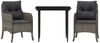vidaXL 3-tlg. Garten-Essgruppe mit Kissen Grau Poly Rattan 3211948 Bild 2