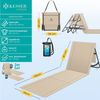 KESSER® Strandmatte klappbar mit verstellbarer Rückenlehne, Strandliege faltbar mit Tragegurt, wasserdichter Handyhülle & Aufbewahrungstasche, Sonnenliege für Strand Garten Terrasse, Liegematte 130Kg Beige, 2er Set Bild 5