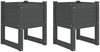 vidaXL Pflanzkübel 2 Stk. Grau 40x40x52,5 cm Massivholz Kiefer 822112 Bild 2