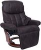 MCA Relaxsessel Calgary 2, Fernsehsessel Sessel, Stoff/Textil 150kg belastbar ~ braun-schwarz, Walnuss-Optik Bild 4