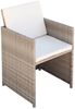 vidaXL Gartenstühle 2 Stk. mit Polstern und Kissen Poly Rattan Beige 42561 Bild 2