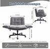 Leawin Drehstuhl Bürostuhl ergonomisch mit breitem Sitz & 5-fach Armlehnen, Schreibtischstuhl mit Chenille-Bezug, Rollen & 150 kg Bild 3