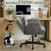 Leawin Drehstuhl Bürostuhl ergonomisch mit breitem Sitz & 5-fach Armlehnen, Schreibtischstuhl mit Chenille-Bezug, Rollen & 150 kg Bild 4