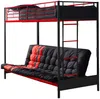 Vente-unique - MODULO Bett Metall SchwarzRot - B 96 cm x H 170 cm x L 198 cm Bild 3