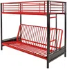 Vente-unique - MODULO Bett Metall SchwarzRot - B 96 cm x H 170 cm x L 198 cm Bild 4