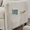 2-Sitzer Schlafsofa ausziehbar Baumwoll-Leinen, verstellbare Rückenlehne, Doppelbett Sofa für Wohnzimmer,Beige Bild 5