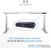 Schreibtisch elektrisch höhenverstellbar REC 160x60 cm, Tischplatte Weiss mit Gestell Silber Bild 4