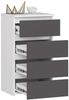 Milord FURNITURE Kommode mit 4 Schubladen 40 cm breit Holz Schrank B40xH74xT35 cm (Highboard Anrichte Schlafzimmer Wohnzimmer Flur Büro Organizer) Bild 2