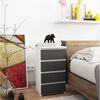 Milord FURNITURE Kommode mit 4 Schubladen 40 cm breit Holz Schrank B40xH74xT35 cm (Highboard Anrichte Schlafzimmer Wohnzimmer Flur Büro Organizer) Bild 3