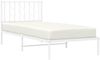 vidaXL Bettgestell mit Kopfteil Metall Weiß 90x190 cm 374478 Bild 3