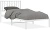 vidaXL Bettgestell mit Kopfteil Metall Weiß 90x190 cm 374478 Bild 2