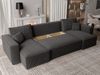 Wohnlandschaft Sofa mit Schlaffunktion ADARA in Stoff Poso Schwarz Bild 3