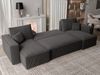 Wohnlandschaft Sofa mit Schlaffunktion ADARA in Stoff Poso Schwarz Bild 4