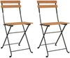 vidaXL Bistrostühle Klappbar 2 Stk. Massivholz Teak und Stahl 319979 Bild 2