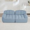Sofa modular, 79cm×210cm×104cm, rahmenlos – Wohnzimmersofa aus granuliertem Fleece in Blau, ohne Montage Bild 4