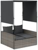 vidaXL Doppel-Sonnenliege mit Dach und Vorhängen Grau Poly Rattan 4002757 Bild 2
