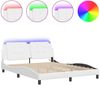 vidaXL Bettgestell mit LED ohne Matratze "Zadar" Weiß 160x200 cm 3214118 Bild 2