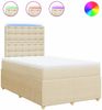 vidaXL Boxspringbett mit Matratze Creme 120x200 cm Stoff 3294342 Bild 2