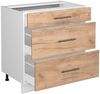 Badschrank Fame-Line Goldkraft Eiche 80 x 82 cm mit 3 Schubladen, ohne Arbeitsplatte Vicco Bild 2