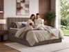 Boxspringbett ALVER 140x200 mit zwei Bettkasten & Stauraum, inkl. Matratze H4, Topper T25, Federautomaten & gepolstertes Kopfteil - Beige Velvet Bild 3