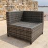Polyrattan Lounge Gartensofa Set Hocker Tisch Sitzgruppe Grau Rattanmöbel Liege Bild 5