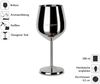 ECHTWERK Weinglas Weinkelch-Set, aus Edelstahl, 6-tlg, Edelstahl, Fassungsvermögen: ca. 500 ml, Innen mattiert und Außen poliert Bild 3