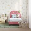 vidaXL Kinderbettgestell mit Kopfteil Rosa 70 x 140 cm Samt 42011064 Bild 3